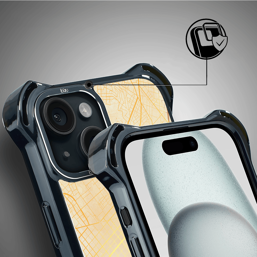 Etui do iPhone 15 IBIZU DropGuard Ultra z MagSafe, mapy świata, Barcelona - obrazek 3
