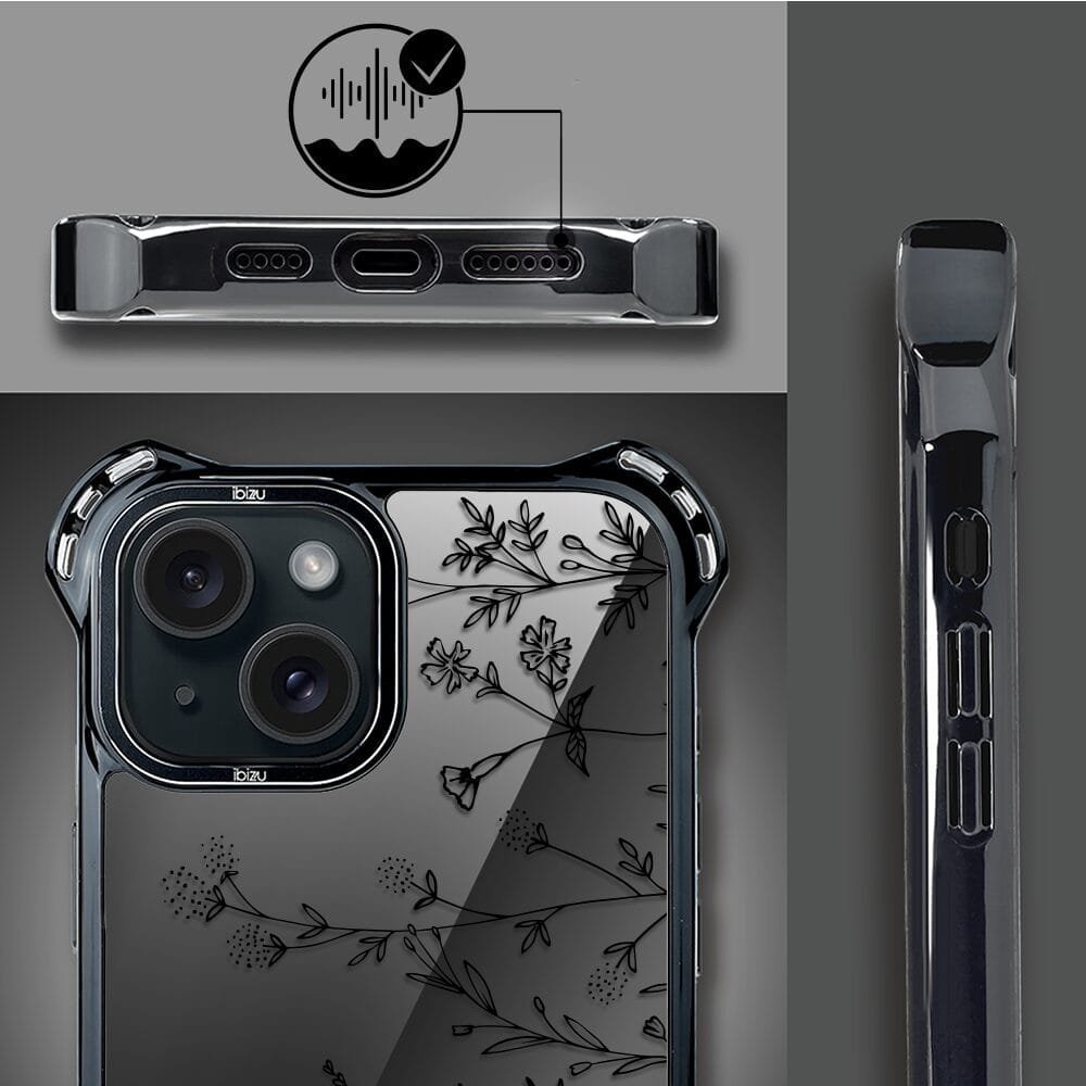 Etui do iPhone 15 Plus IBIZU DropGuard Ultra z MagSafe, Midnight, Dotyk kwiatów - obrazek 6