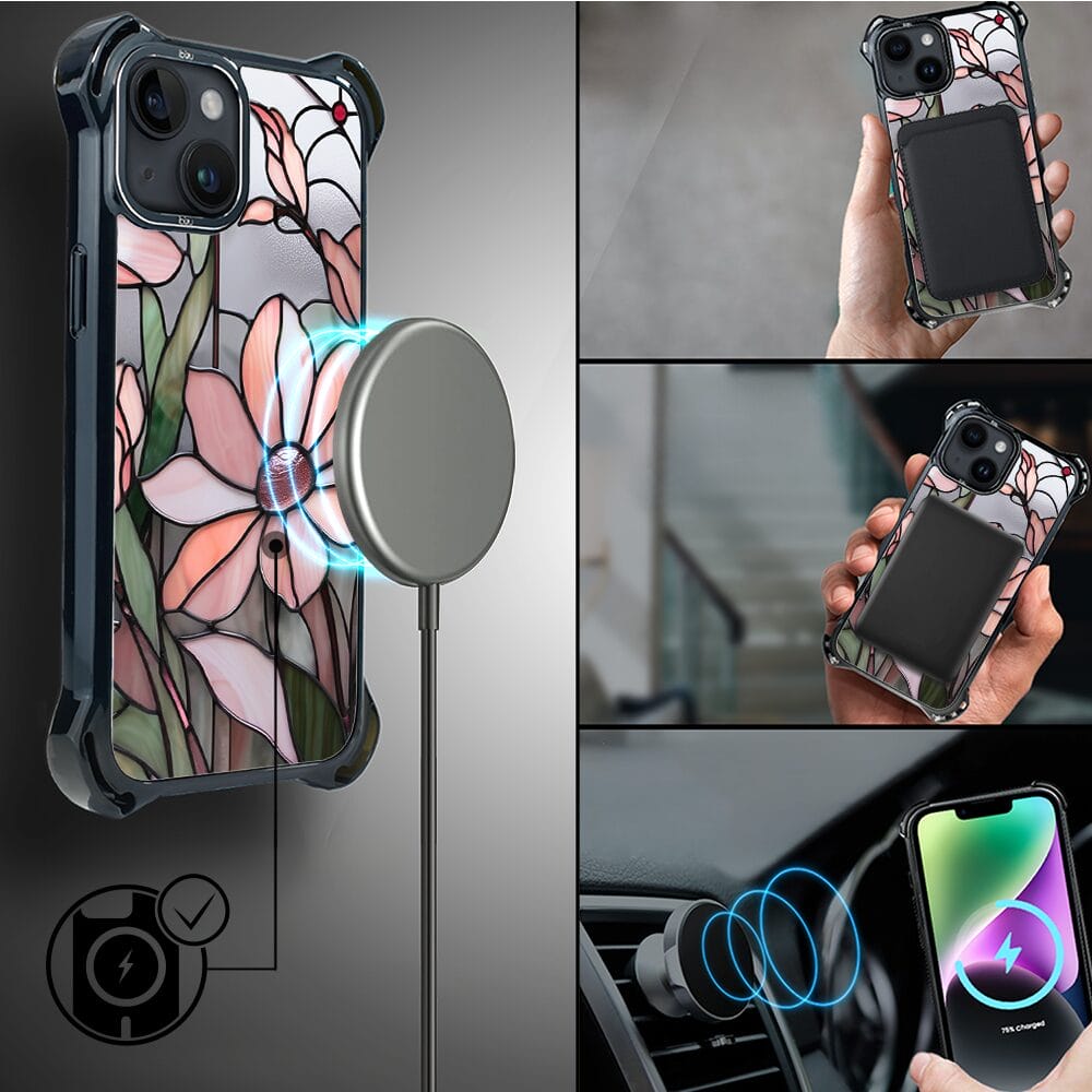 Etui do iPhone 14 IBIZU DropGuard Ultra z MagSafe, Barwy Szkła, Różowa magnolia - obrazek 8