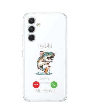 Etui do Samsung Galaxy A54 5G przeźroczyste, silikonowe Flexi, rybki dzwonią