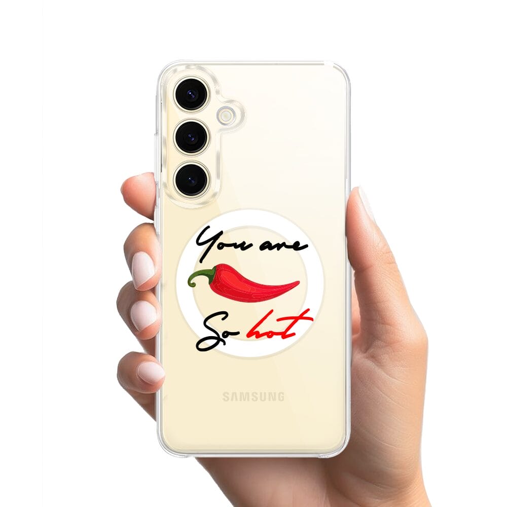 Etui do Samsung Galaxy S24 Plus z MagSafe przeźroczyste, silikonowe Flexi, papryczka chilli - obrazek 2