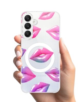 Etui do Samsung Galaxy A25 5G z MagSafe przeźroczyste, silikonowe Flexi, hologramowe usta