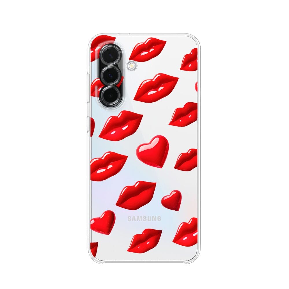 Etui do Samsung Galaxy A36 5G przeźroczyste, silikonowe Flexi, czerwone usta