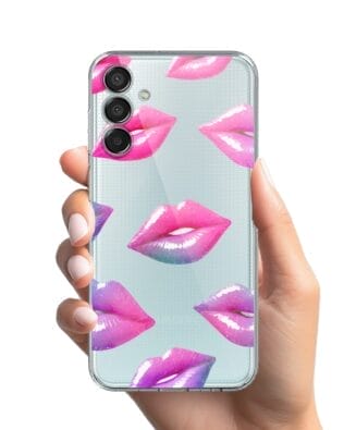 Etui do Samsung  Galaxy M15 5G przeźroczyste, silikonowe Flexi, hologramowe usta