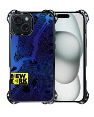 Etui do iPhone 15 Plus IBIZU DropGuard Ultra z MagSafe, mapy świata, New York