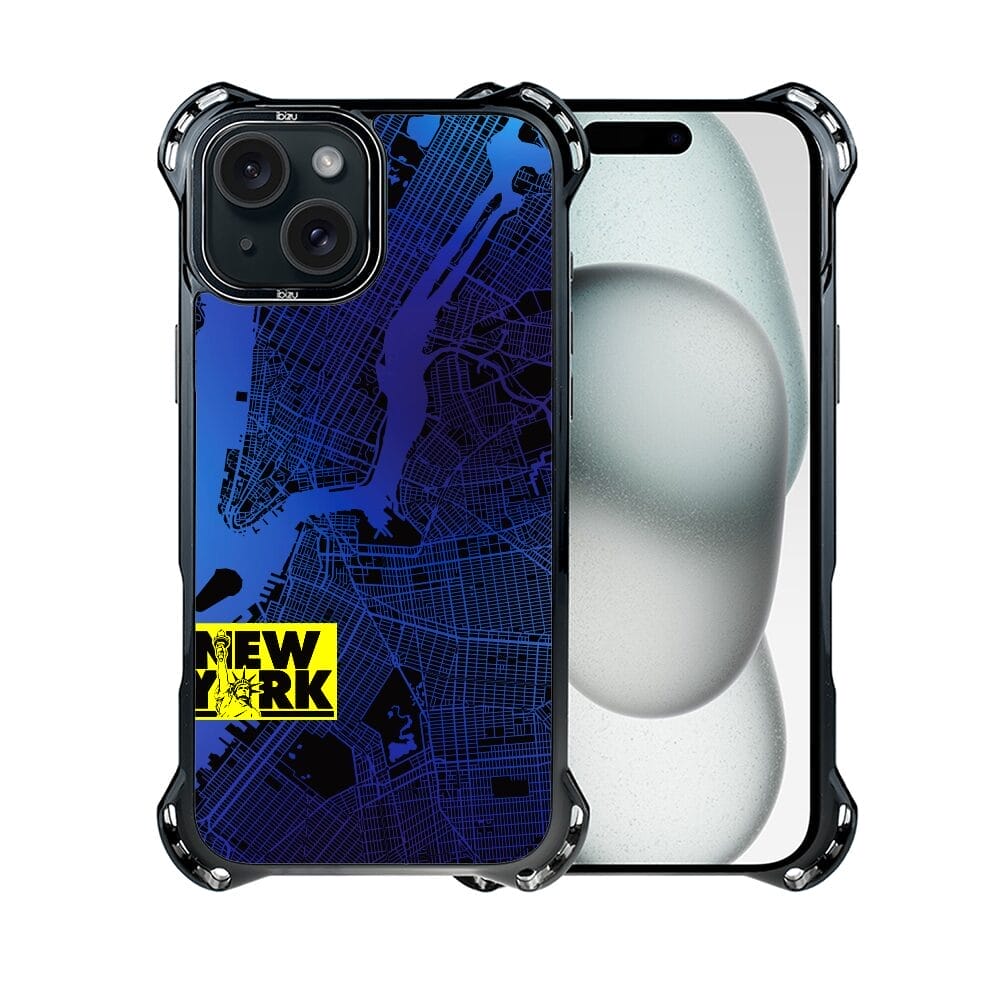 Etui do iPhone 15 Plus IBIZU DropGuard Ultra z MagSafe, mapy świata, New York - obrazek 2