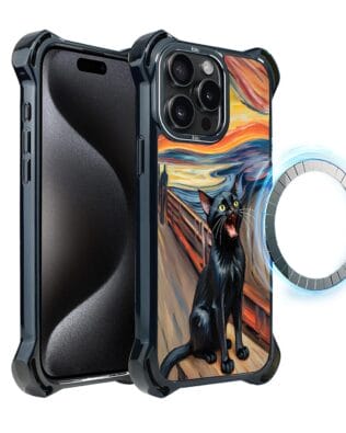 Etui iPhone 15 Pro Max IBIZU DropGuard Ultra z MagSafe, Edvard Munch, krzyk kota