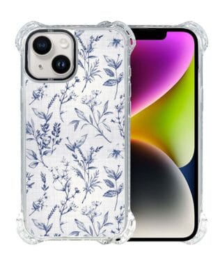 Etui iPhone 14 IBIZU DropGuard Ultra z MagSafe, Pastel Bloom, Lazurowe szepty