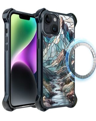 Etui do iPhone 14 IBIZU DropGuard Ultra z MagSafe, Barwy Szkła, Górski Potok