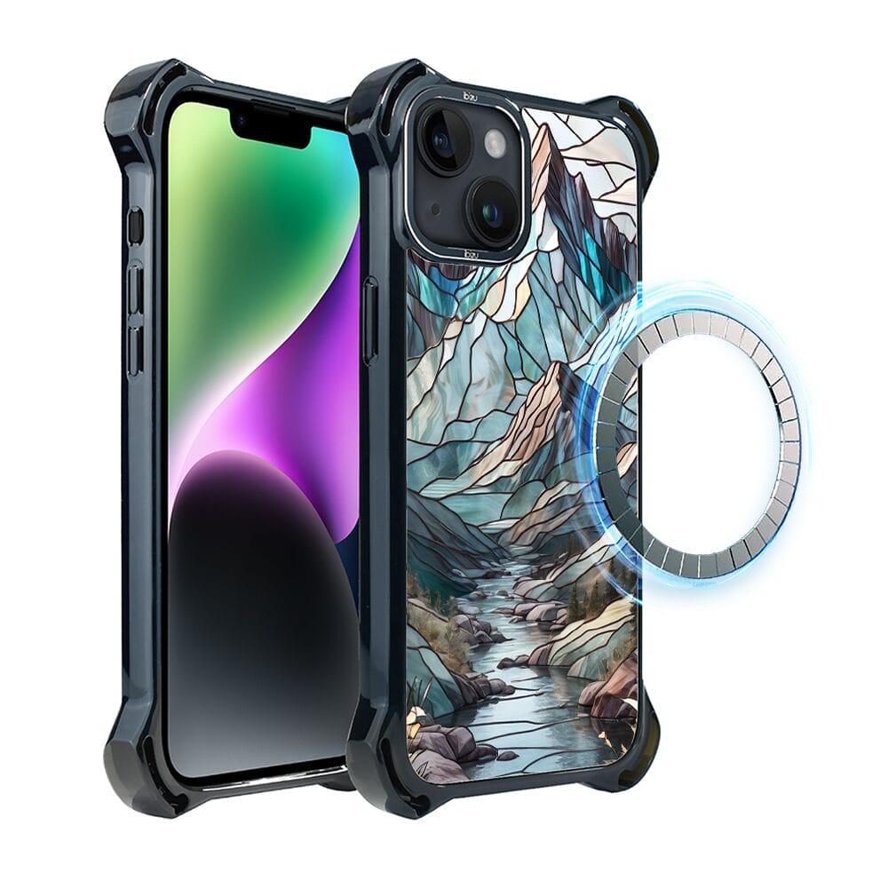 Etui do iPhone 14 IBIZU DropGuard Ultra z MagSafe, Barwy Szkła, Górski Potok