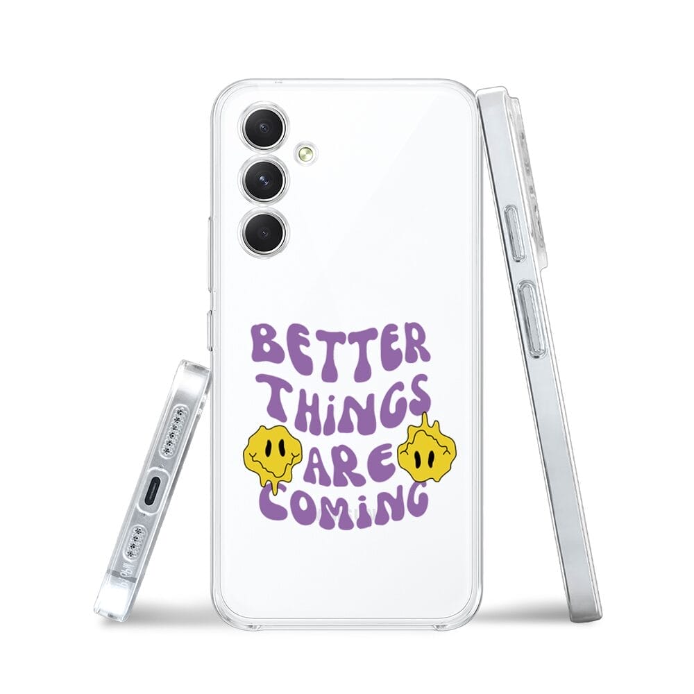Etui do Samsung Galaxy A54 5G przeźroczyste, silikonowe Flexi, Better Things Are Coming - obrazek 3