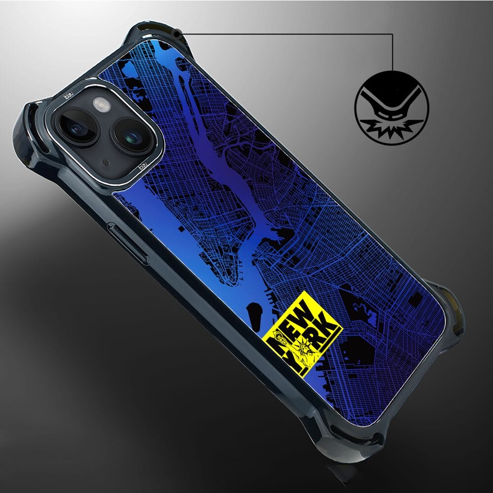 Etui do iPhone 14 IBIZU DropGuard Ultra z MagSafe, mapy świata, New York - obrazek 4