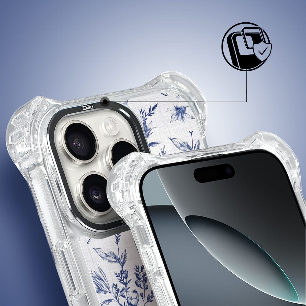 Etui do iPhone 16 Pro IBIZU DropGuard Ultra z MagSafe, Pastel Bloom, Lazurowe szepty - obrazek 5