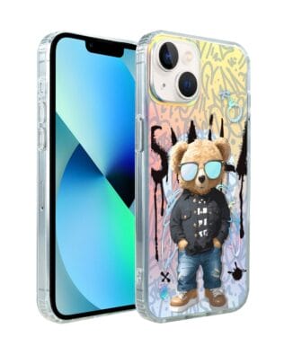 Etui do iPhone 13 IBIZU California Sunset z MagSafe, zmieniające kolor, Graffiti Boy, artystyczny miś