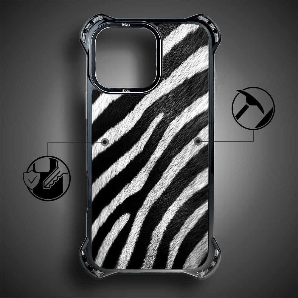 Etui do iPhone 16 Pro, Ibizu DropGuard Ultra z MagSafe, Zew Natury, Zebra - obrazek 7