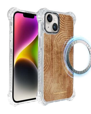 Etui iPhone 14 Plus IBIZU DropGuard Ultra z MagSafe, Boho, Geometryczne linie