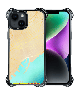 Etui do iPhone 14 IBIZU DropGuard Ultra z MagSafe,mapy świata, Barcelona