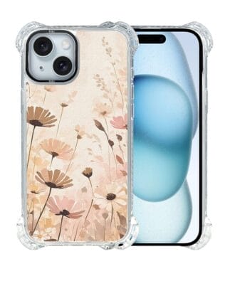 Etui iPhone 15 IBIZU DropGuard Ultra z MagSafe, Boho, Kwiatowa łąka