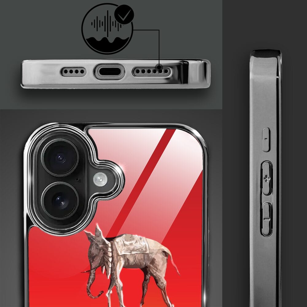 Etui do iPhone 16 Plus IBIZU Elite Glass z MagSafe, Salvador Dali, słoń, czarne - obrazek 7