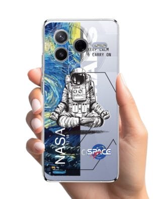 Etui do Xiaomi POCO F7 Pro przeźroczyste, silikonowe Flexi, Keep Calm in Cosmos