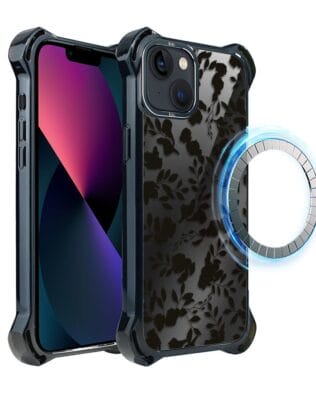 Etui do iPhone 13 IBIZU DropGuard Ultra z MagSafe, Midnight, Cienie liści