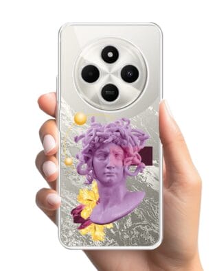 Etui do Xiaomi POCO C75 przeźroczyste, silikonowe Flexi, antyczna figura, meduza