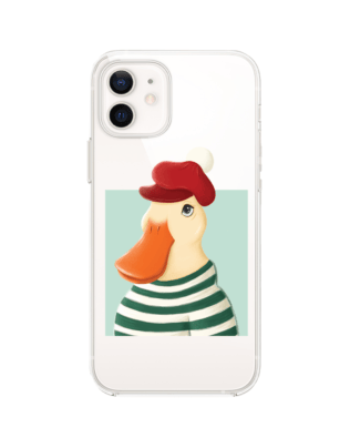 Etui do iPhone 12 Mini przeźroczyste, silikonowe Flexi, kaczuszka