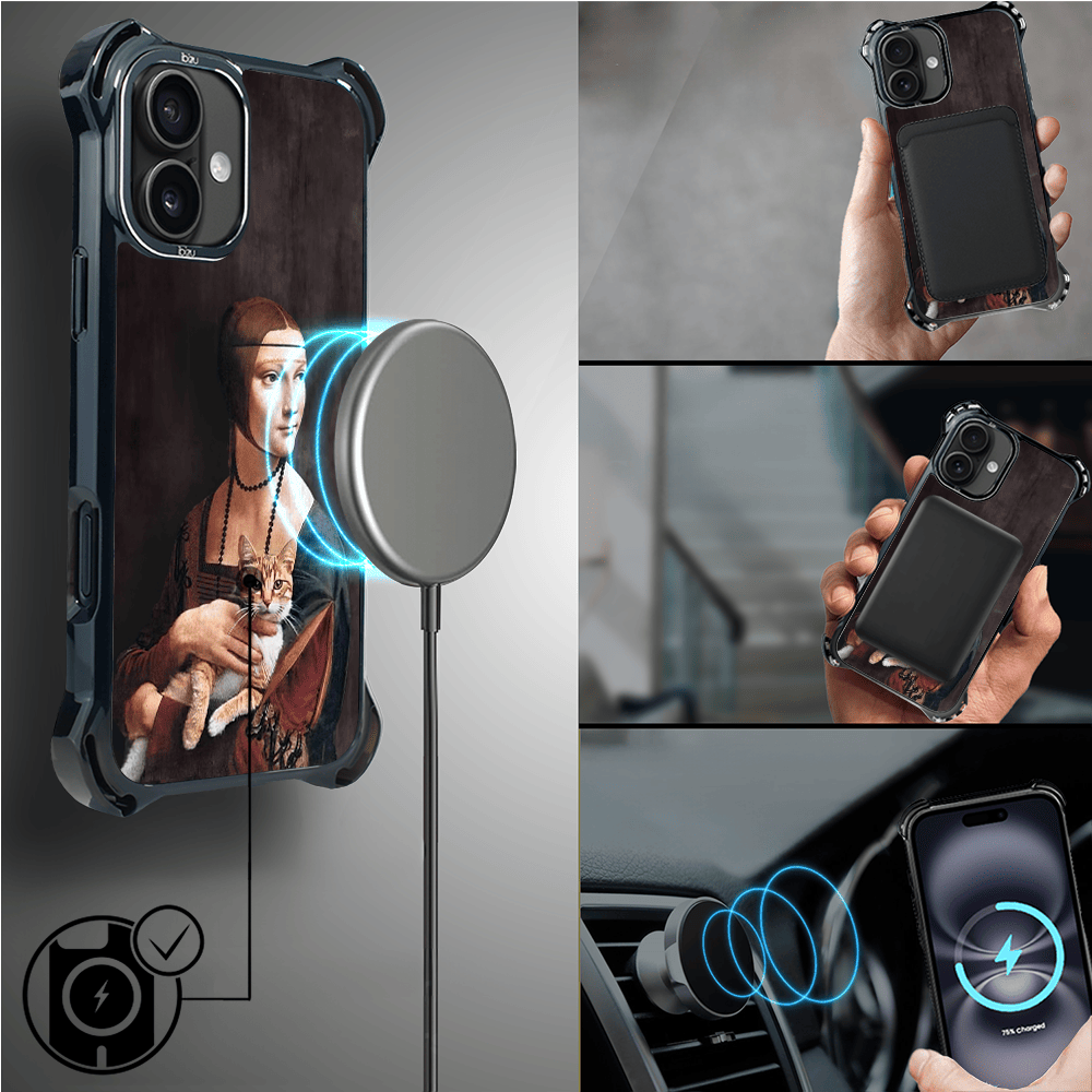 Etui iPhone 16 Plus IBIZU DropGuard Ultra z MagSafe, Leonardo Da Vinci, dama z kotem - obrazek 8