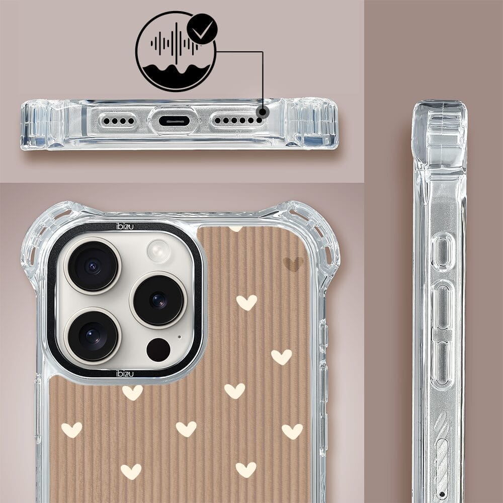 Etui do iPhone 16 Pro Max IBIZU DropGuard Ultra z MagSafe, Boho, Pudrowe serca - obrazek 3