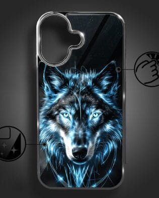 Etui do iPhone 16 IBIZU Elite Glass z MagSafe lodowy wilk, czarny chrom