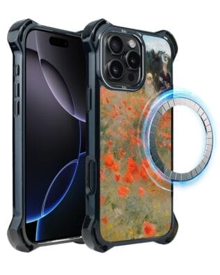Etui do iPhone 16 Pro IBIZU DropGuard Ultra z MagSafe, Claude Monet, pole maków