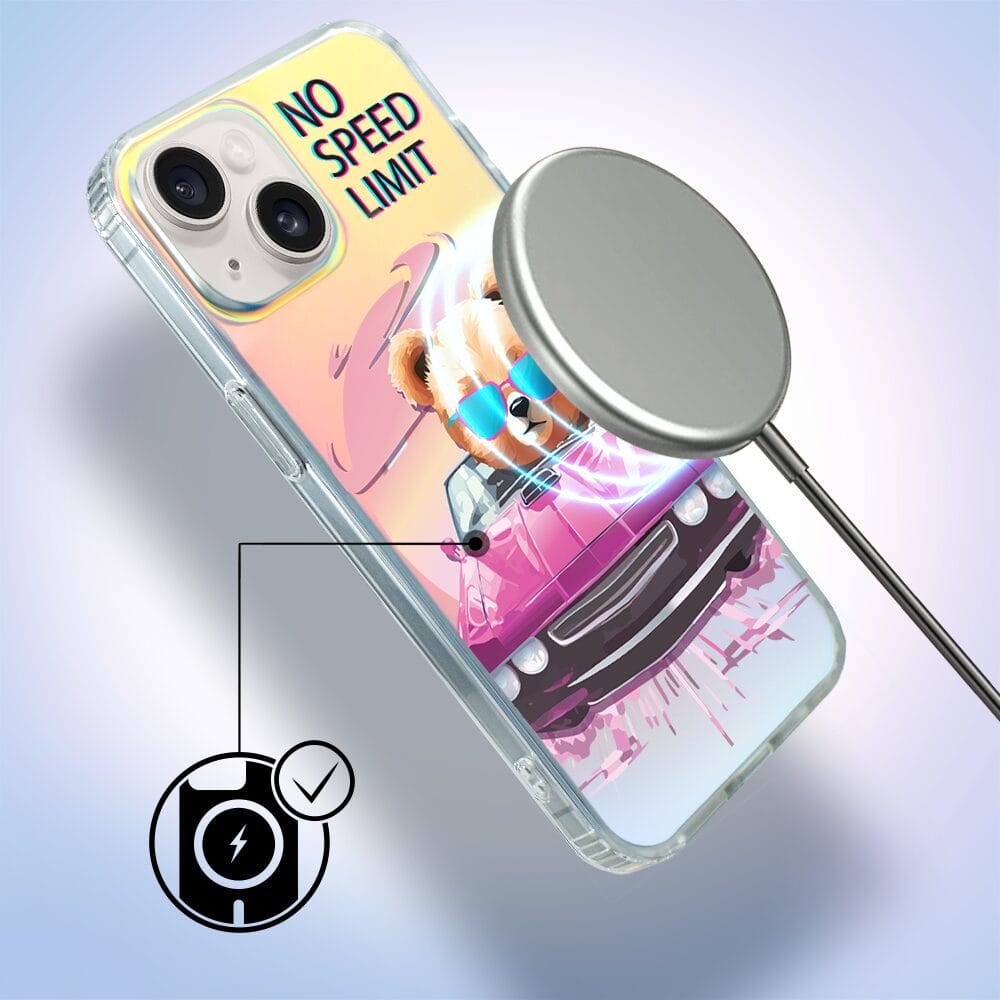 Etui do iPhone 14 IBIZU California Sunset z MagSafe, zmieniające kolor, Pink Car, różowy samochód - obrazek 6