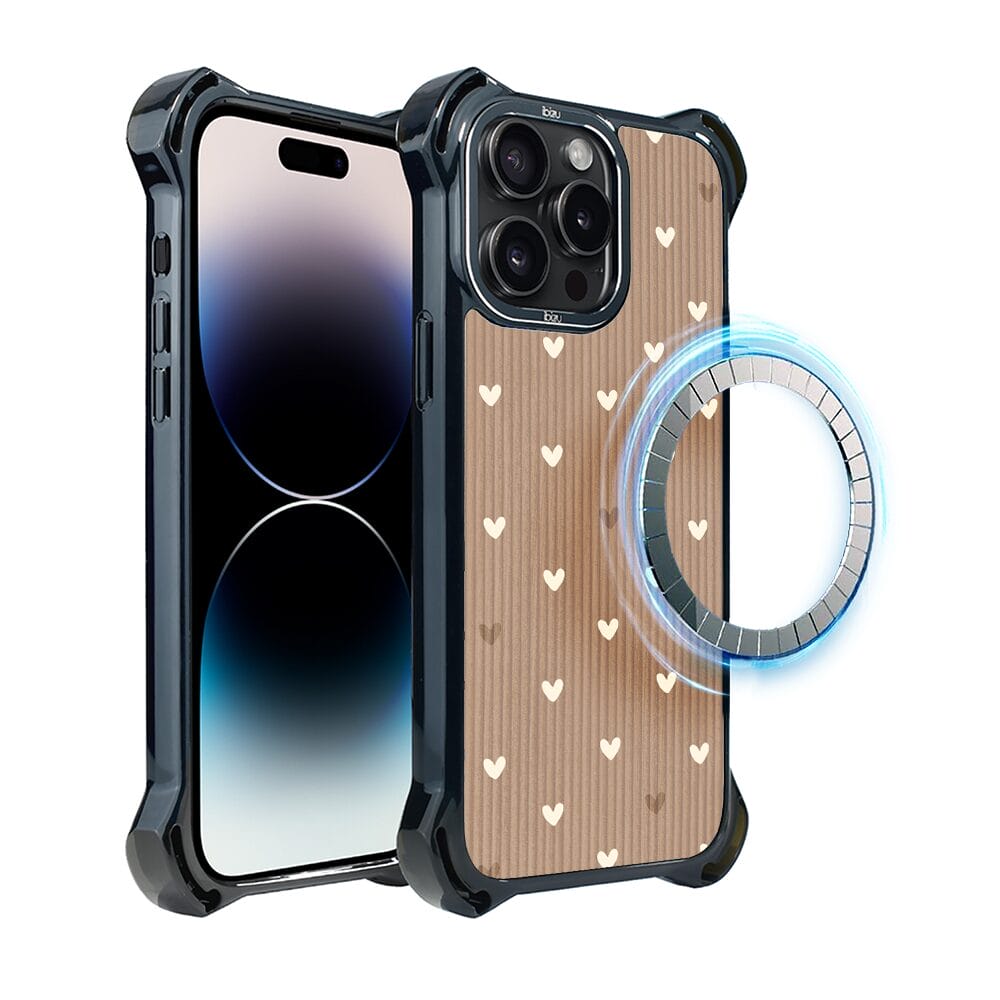 Etui do iPhone 14 Pro IBIZU DropGuard Ultra z MagSafe, Boho, Pudrowe serca