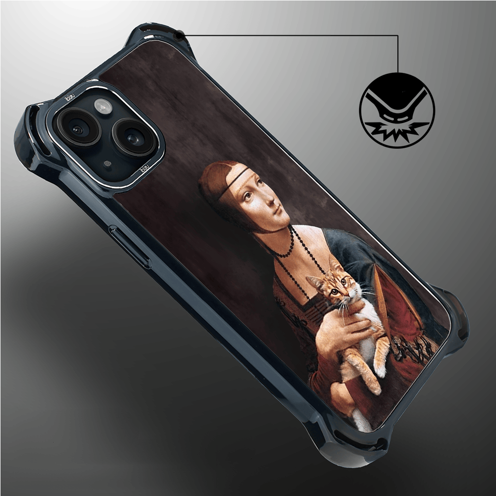 Etui iPhone 15 IBIZU DropGuard Ultra z MagSafe, Leonardo Da Vinci, dama z kotem - obrazek 4