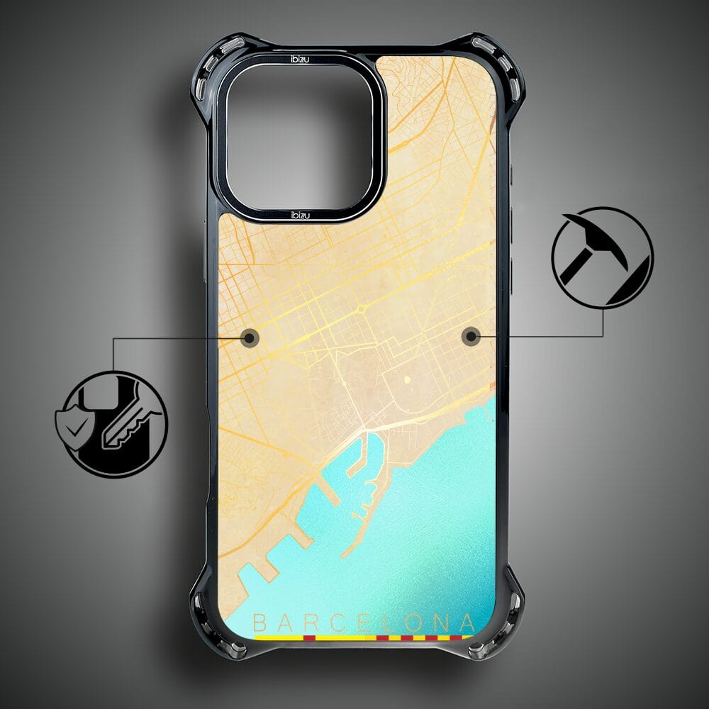 Etui do iPhone 14 Pro IBIZU DropGuard Ultra z MagSafe, Mapy Świata, Barcelona - obrazek 7
