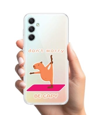 Etui do Samsung Galaxy A34 5G przeźroczyste, silikonowe Flexi, kapibara