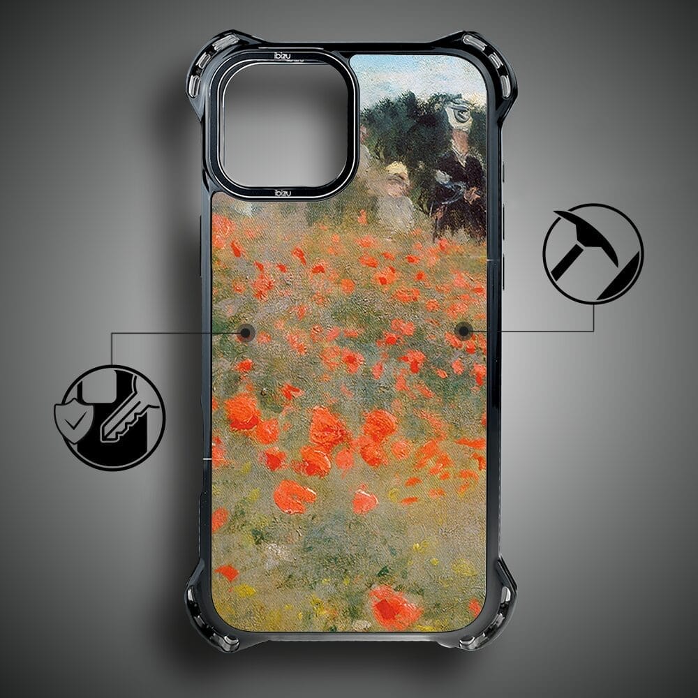 Etui do iPhone 15 Plus IBIZU DropGuard Ultra z MagSafe, Claude Monet, pole maków - obrazek 7