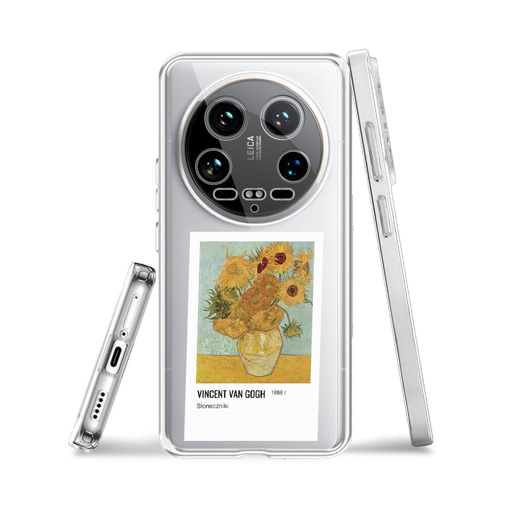 Etui do Xiaomi 14 Ultra przeźroczyste, silikonowe Flexi, słoneczniki - obrazek 3