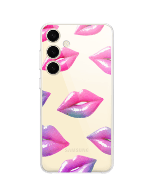 Etui do Samsung Galaxy S24 przeźroczyste, silikonowe Flexi, hologramowe usta