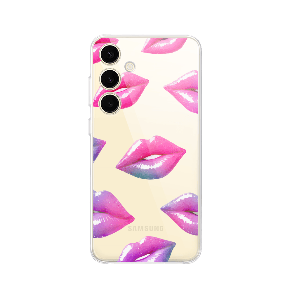 Etui do Samsung Galaxy S24 przeźroczyste, silikonowe Flexi, hologramowe usta