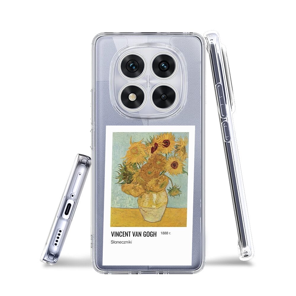 Etui do Xiaomi Redmi Note 14 Pro 5G przeźroczyste, silikonowe Flexi, słoneczniki - obrazek 3