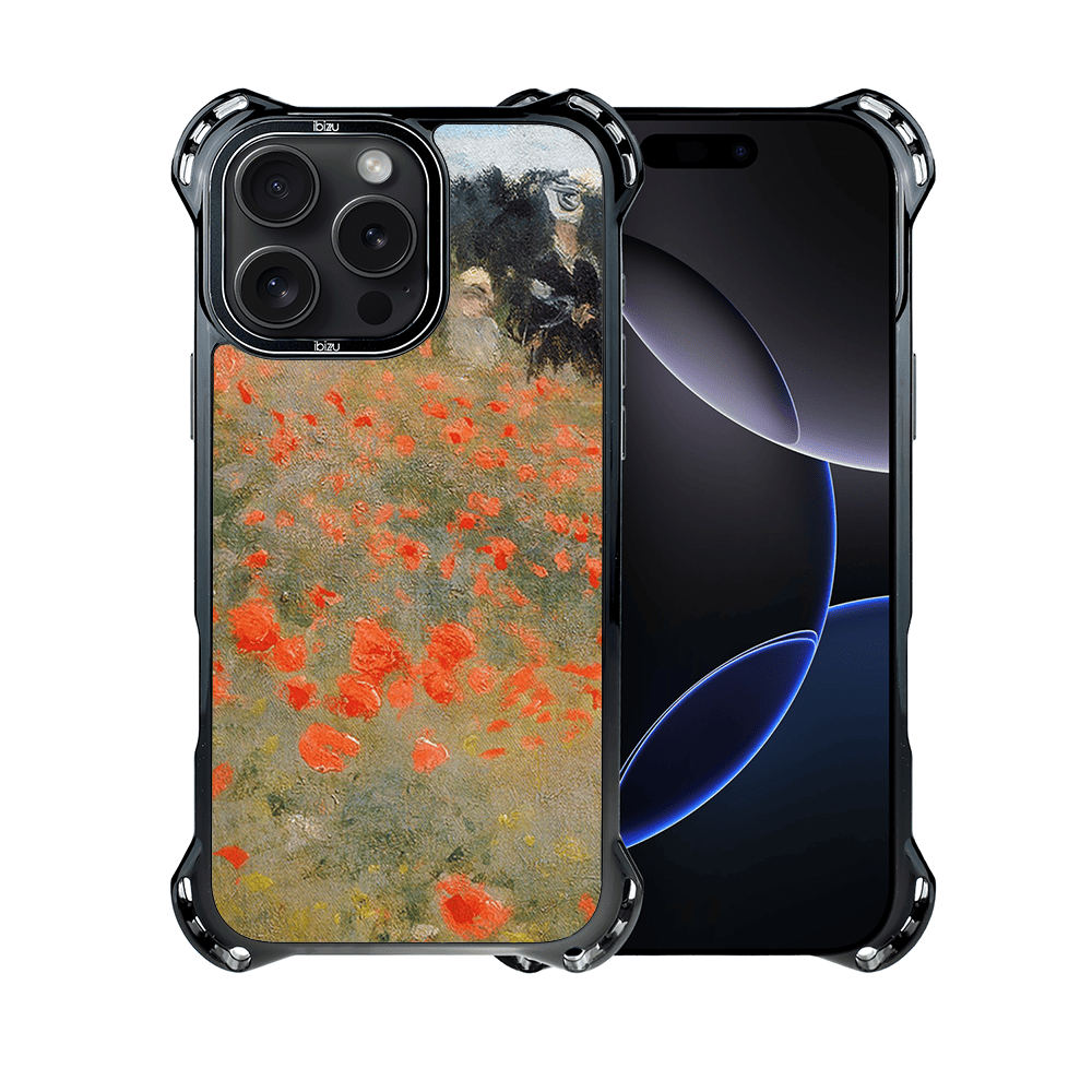Etui do iPhone 16 Pro Max IBIZU DropGuard Ultra z MagSafe, Claude Monet, pole maków - obrazek 2