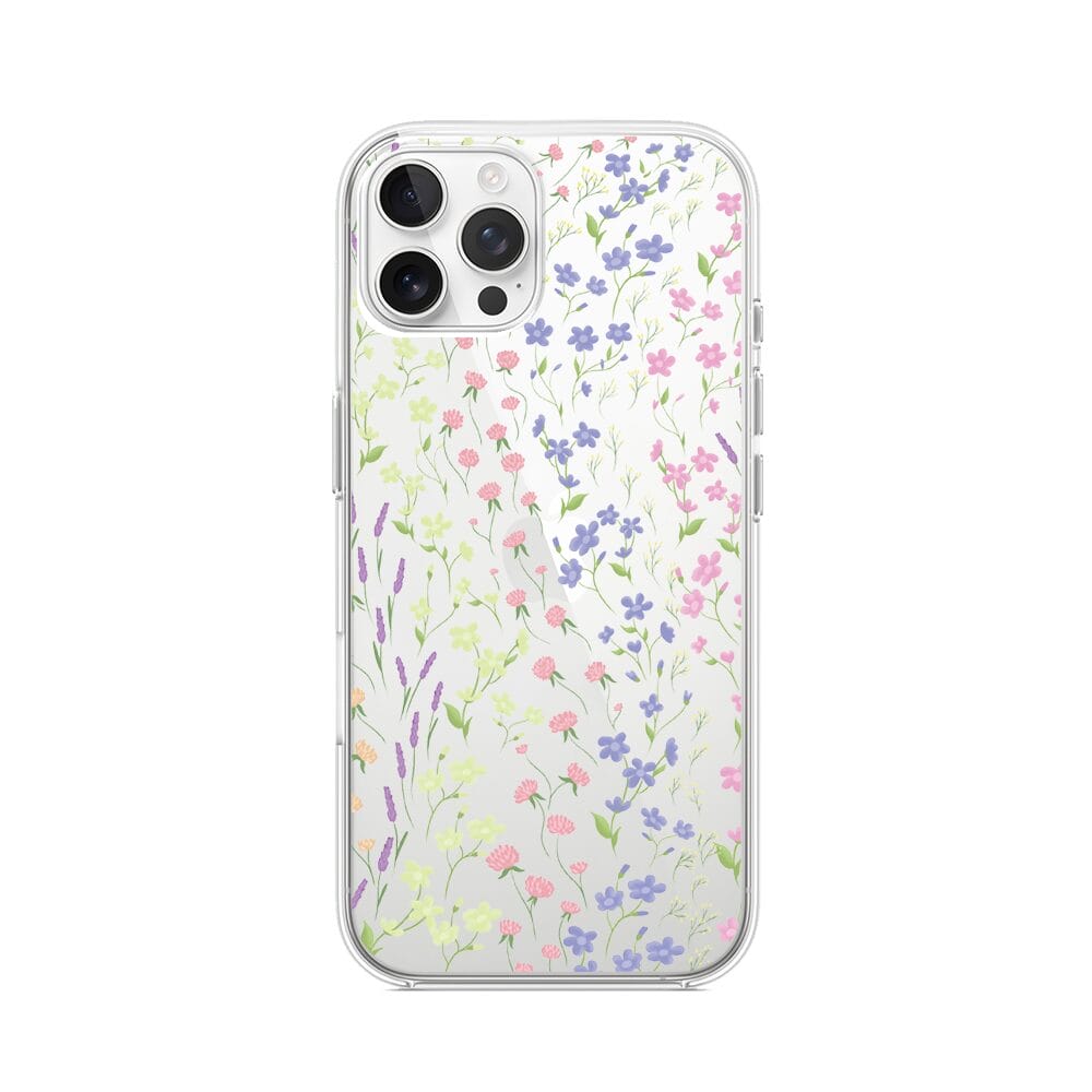 Etui do iPhone 12 Pro Max przeźroczyste, silikonowe Flexi, kwiaty polne