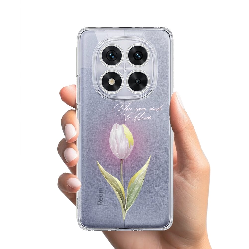 Etui do Xiaomi Redmi Note 14 Pro 5G przeźroczyste, silikonowe Flexi, kwiaty, tulipan - obrazek 2