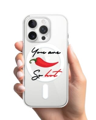 Etui do iPhone 16 Pro Max z MagSafe przeźroczyste, silikonowe Flexi, papryczka chilli