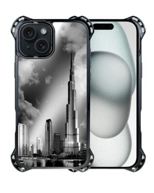 Etui do iPhone 15 Plus IBIZU DropGuard Ultra z MagSafe, Noir City, Burj Khalifa