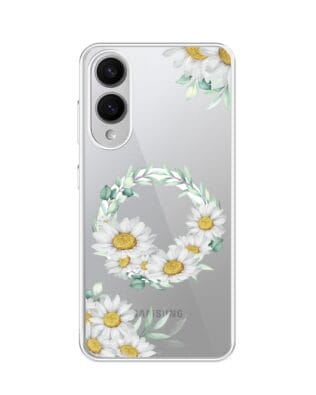 Etui do Samsung Galaxy S25 Edge z MagSafe przeźroczyste, silikonowe Flexi, wianek stokrotek