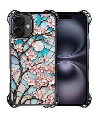 Etui do iPhone 16 IBIZU DropGuard Ultra z MagSafe, Barwy Szkła, Księżycowa Wiśnia