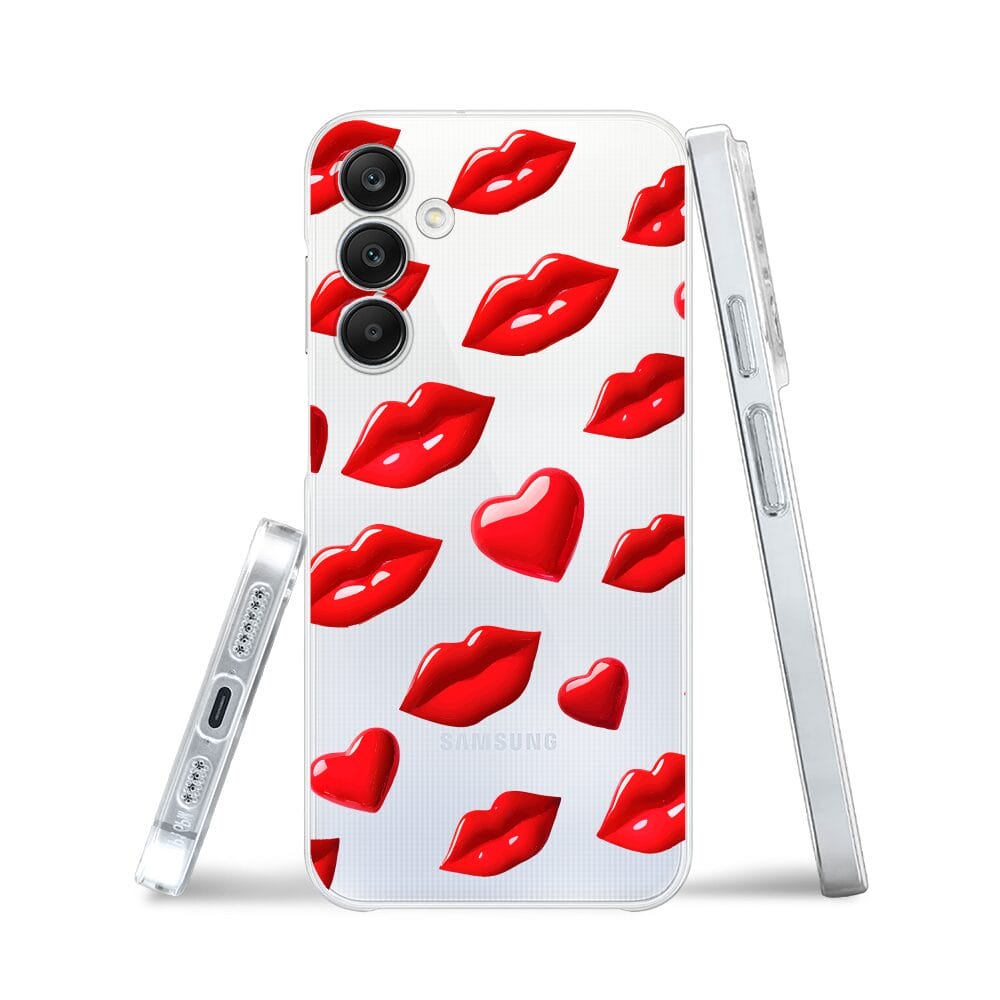 Etui do Samsung Galaxy A25 5G przeźroczyste, silikonowe Flexi, czerwone usta - obrazek 3