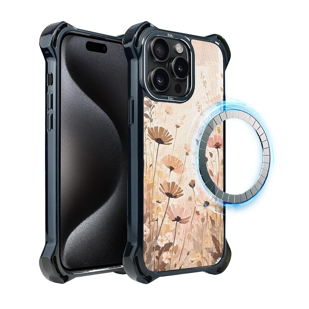 Etui iPhone 15 Pro Max IBIZU DropGuard Ultra z MagSafe, Boho, Kwiatowa łąka